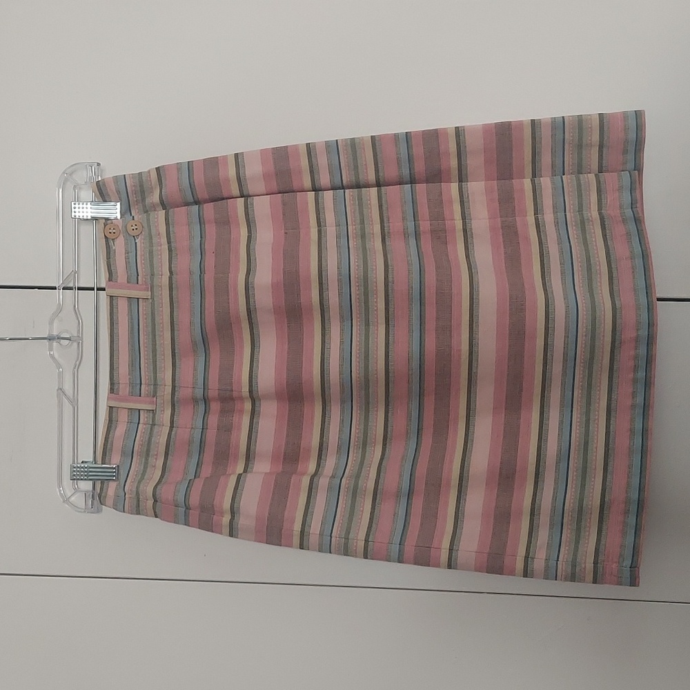 Rough Hewn Pink Multicolored Horizontal Striped Wrap Skirt Size 4
